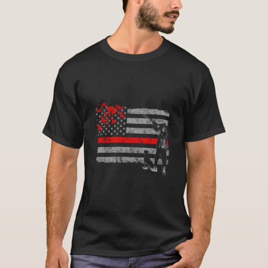 薄い赤線アヒル狩りフラグ Tシャツ (正面)