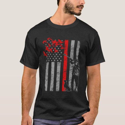 薄い赤線アヒル狩りフラグ Tシャツ (正面)