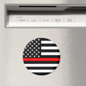 薄い赤線アメリカ国旗の装飾 マグネット (インサイチュ (食洗機))