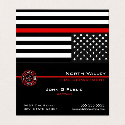 薄い赤線アメリカ国旗のQRコード 名刺 (外部フラット)