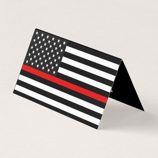 薄い赤線アメリカ国旗のQRコード 名刺 (裏面)