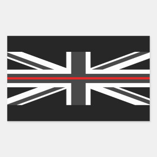 薄い赤線イギリスの旗 長方形シール