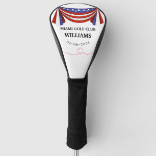 薄い赤線パーソナライズされた消防士モノグラム行 ゴルフヘッドカバー