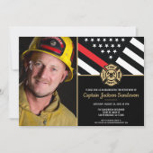 薄い赤線ファイヤーマンフォトファイヤーファイターリタイア 招待状 (正面)