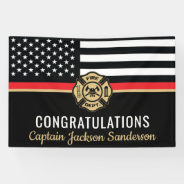 薄い赤線フラグおめでとう消防士退職 横断幕