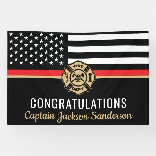 薄い赤線フラグおめでとう消防士退職 横断幕 (横)