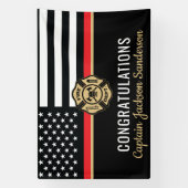 薄い赤線フラグおめでとう消防士退職 横断幕 (縦)