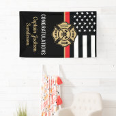 薄い赤線フラグおめでとう消防士退職 横断幕 (インサイチュ)