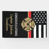 薄い赤線フラグおめでとう消防士退職 横断幕 (横)