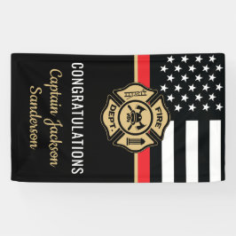 薄い赤線フラグおめでとう消防士退職 横断幕