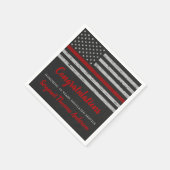 薄い赤線フラグパーティー消防 スタンダードカクテルナプキン (角)