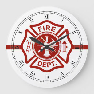 薄い赤線マルチーズ十字白 ラージ壁時計