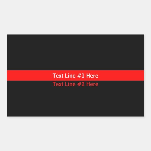 薄い赤線メモリアル記号(文字をオン) 長方形シール (正面)