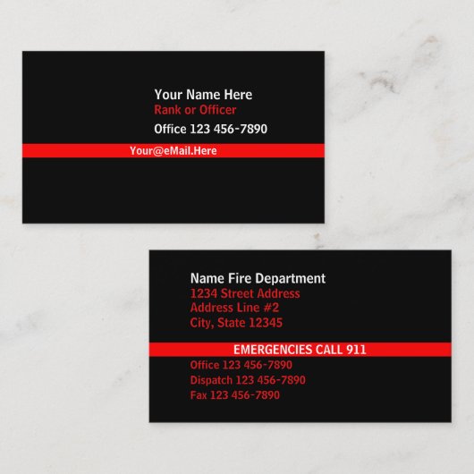 薄い赤線接触 名刺 (正面/裏面)