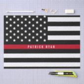 薄い赤線消防士の旗は一流15x20を加えます 薄葉紙 (クラフト)