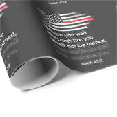 薄い赤線消防士の聖書の詩アメリカ ラッピングペーパー (ロールコーナー)