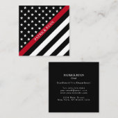 薄い赤線消防士は及びストライプな旗主演します スクエア名刺 (正面/裏面)