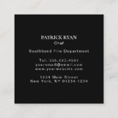 薄い赤線消防士は及びストライプな旗主演します スクエア名刺 (裏面)