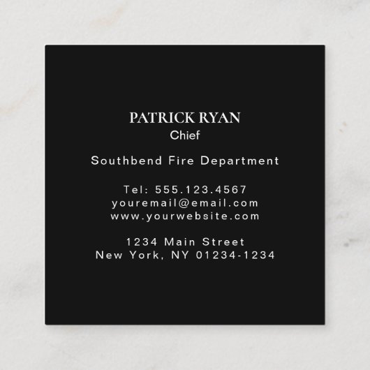 薄い赤線消防士は及びストライプな旗主演します スクエア名刺 (裏面)