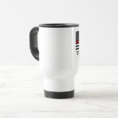 薄い赤線米国旗のカスタムは感謝していしています トラベルマグ (正面左)