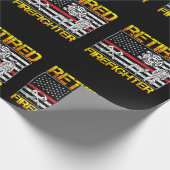 薄い赤線退職したな消防士の退職 ラッピングペーパー (角)