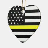 薄い赤/黄色の線フラグ セラミックオーナメント (左)