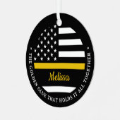 薄い金ゴールドライン金糊911ディスパッチャ メタルオーナメント (正面左)