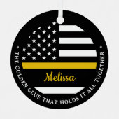 薄い金ゴールドライン金糊911ディスパッチャ メタルオーナメント (正面)