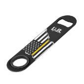 薄い金ゴールド線のアメリカパーソナライズされた国旗 スピード栓抜き (正面アングル)