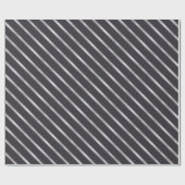 薄い銀の金属対角ストライプ材 ラッピングペーパー (フラット)