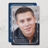 薄い銀枠フォト招待状 招待状 (正面/裏面)