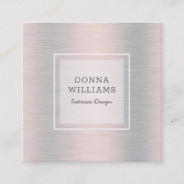 薄い銀灰色の金属背景 スクエア名刺