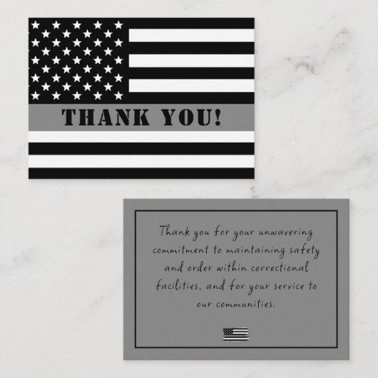 薄い銀線の修正オフィサーの感謝 ノートカード (正面/裏面)