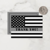 薄い銀線の修正オフィサーの感謝 ノートカード (正面/裏面インサイチュ)