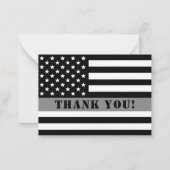 薄い銀線の修正オフィサーの感謝 ノートカード (正面)