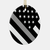 薄い銀製ライン旗 セラミックオーナメント (右)