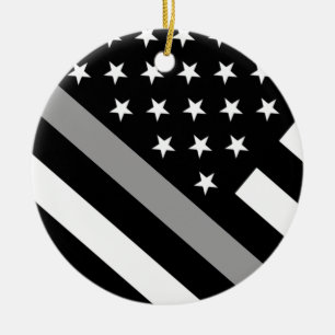 薄い銀製ライン旗 セラミックオーナメント