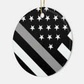 薄い銀製ライン旗 セラミックオーナメント (左)