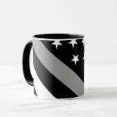 薄い銀製ライン旗 マグカップ (正面左)