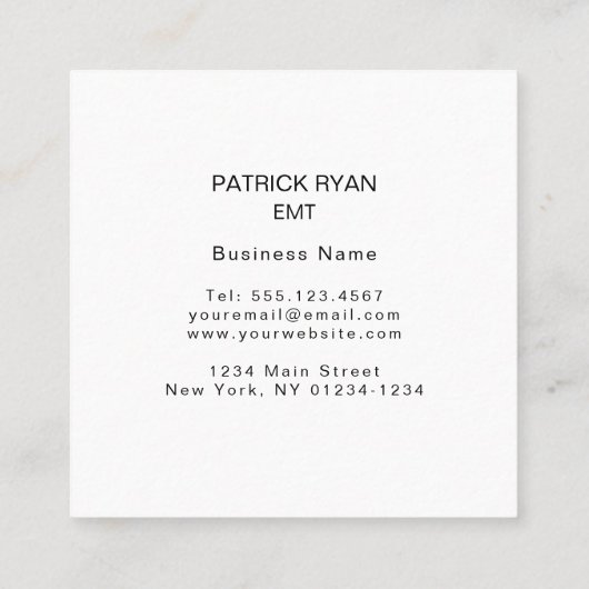 薄い陰刻EMSの米国旗のプロフェッショナル スクエア名刺 (裏面)