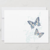 薄い青いインクの蝶のデザイン Save the Date 招待状 (裏面)