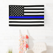 薄い青いラインのアメリカ国旗の装飾 横断幕 (インサイチュ)