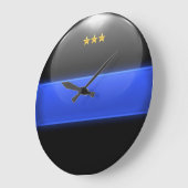 薄い青いラインのチーフInsigniaランク ラージ壁時計 (傾斜)