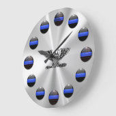 薄い青いライン完全な鳥のチーフ ラージ壁時計 (傾斜)