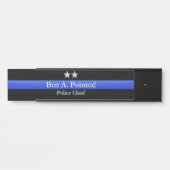 薄い青いライン – チーフシルバースターランクのドアサイン サインプレート (正面)