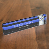 薄い青いライン – 兄弟愛にシャックル デスクネームプレート (側面)