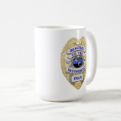 薄い青いライン – 兄弟愛バッジにシャックル コーヒーマグカップ (正面右)