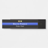 薄い青いライン – 最高金ゴールド星ランクのドアサイン サインプレート (正面)