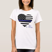 薄い青いライン：警察のママ戦車トップ Tシャツ (正面)