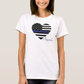 薄い青いライン:警察の娘タンクのトップ Tシャツ (正面)